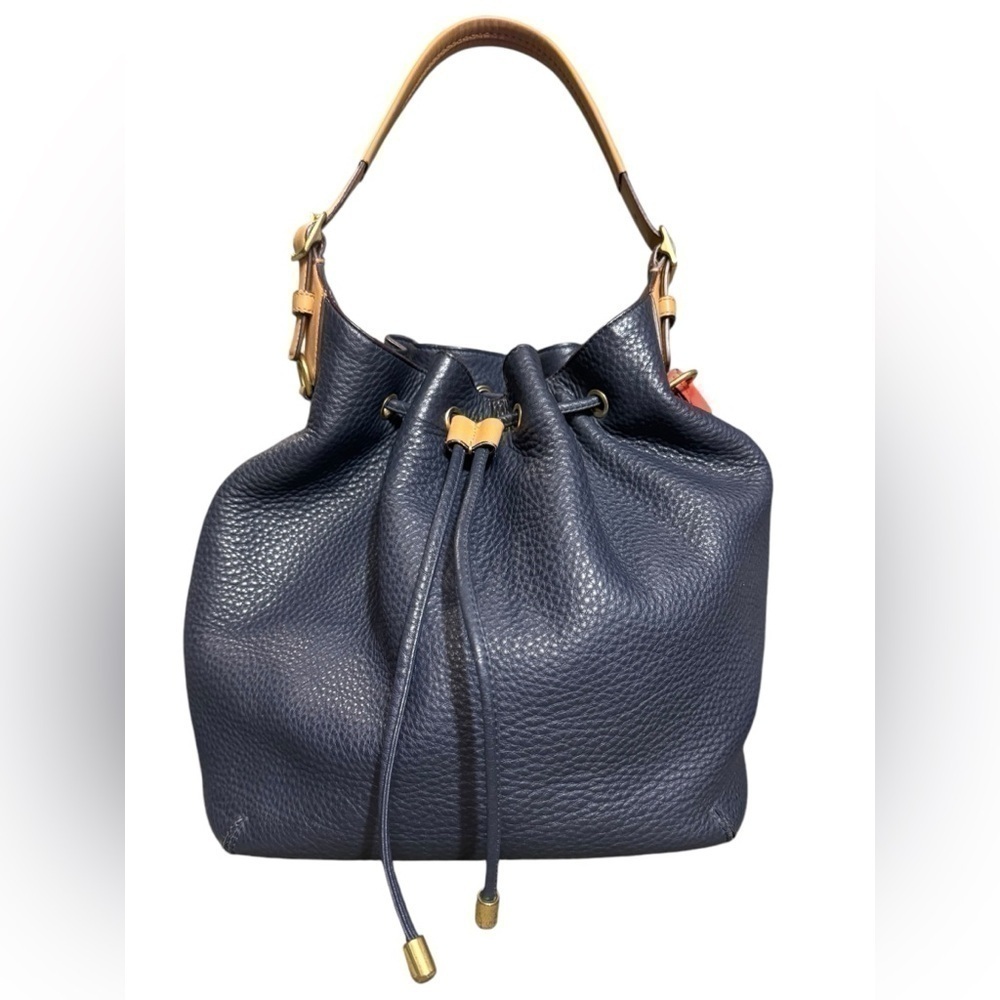 COACH Legacy Drawstring Handbag in Soft Pebbled Leather Midnight/Brass # 25306